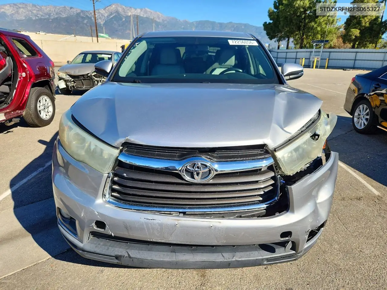 2015 TOYOTA HIGHLANDER VIN 5TDZKRFH2FS065327 — фото 5