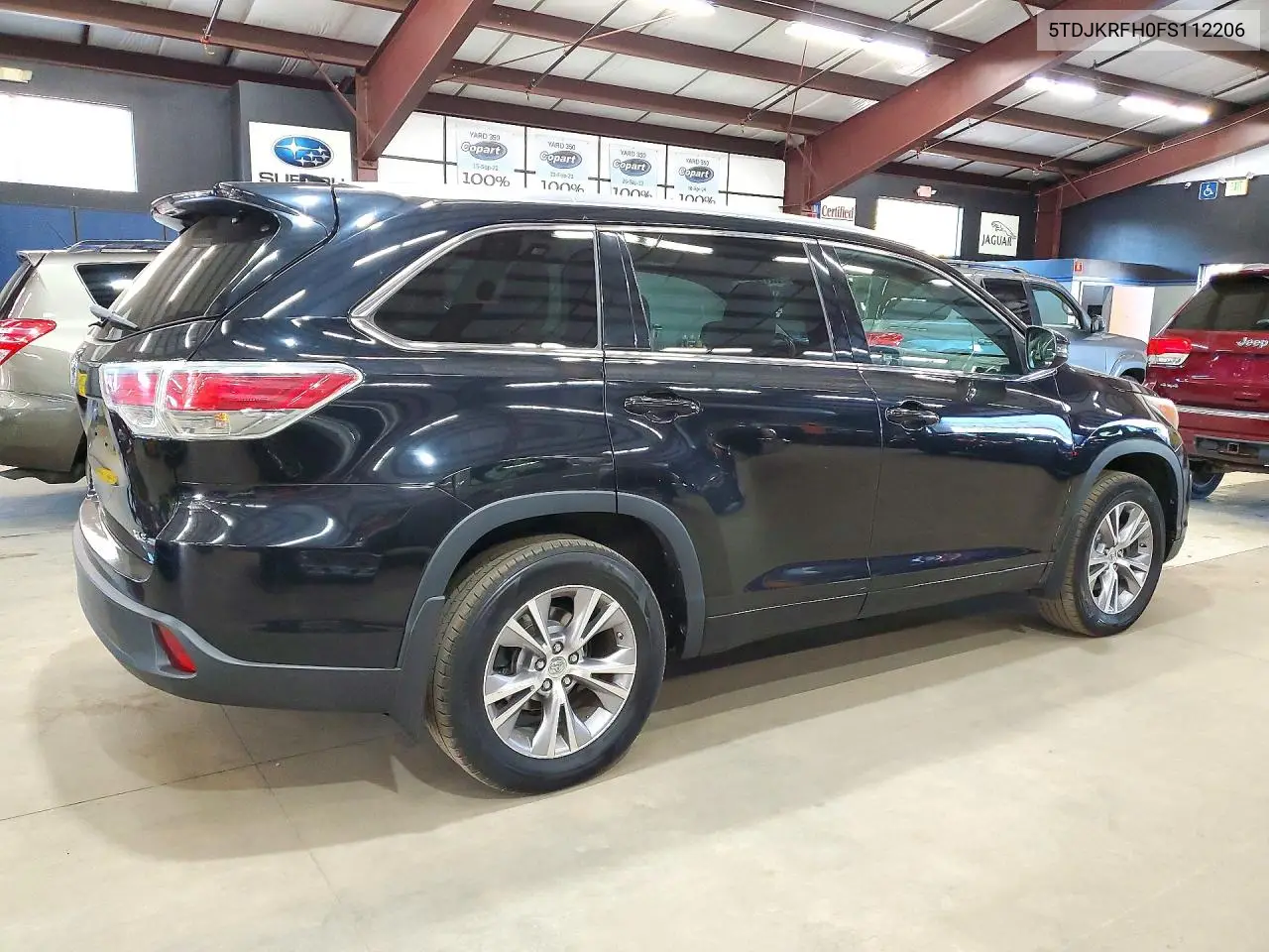 2015 TOYOTA HIGHLANDER VIN 5TDJKRFH0FS112206 — фото 3