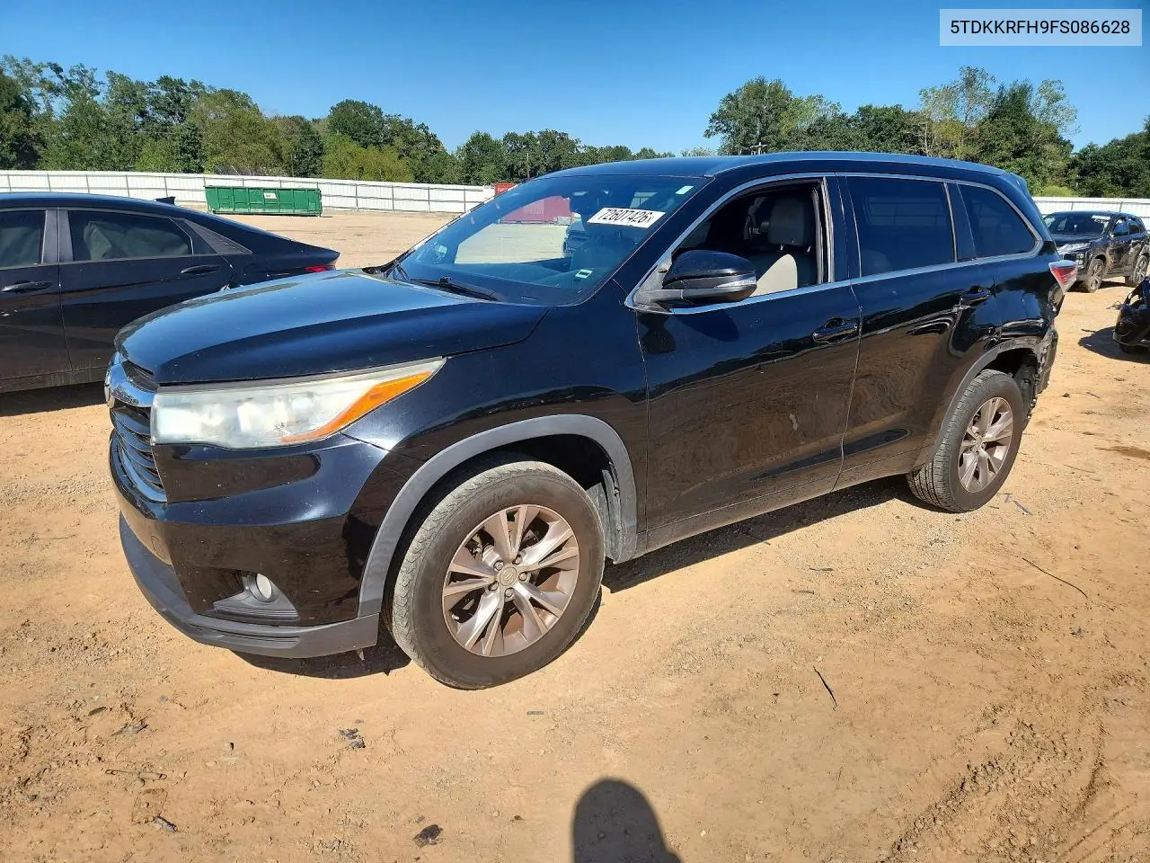 TOYOTA HIGHLANDER 2015, VIN 5TDKKRFH9FS086628