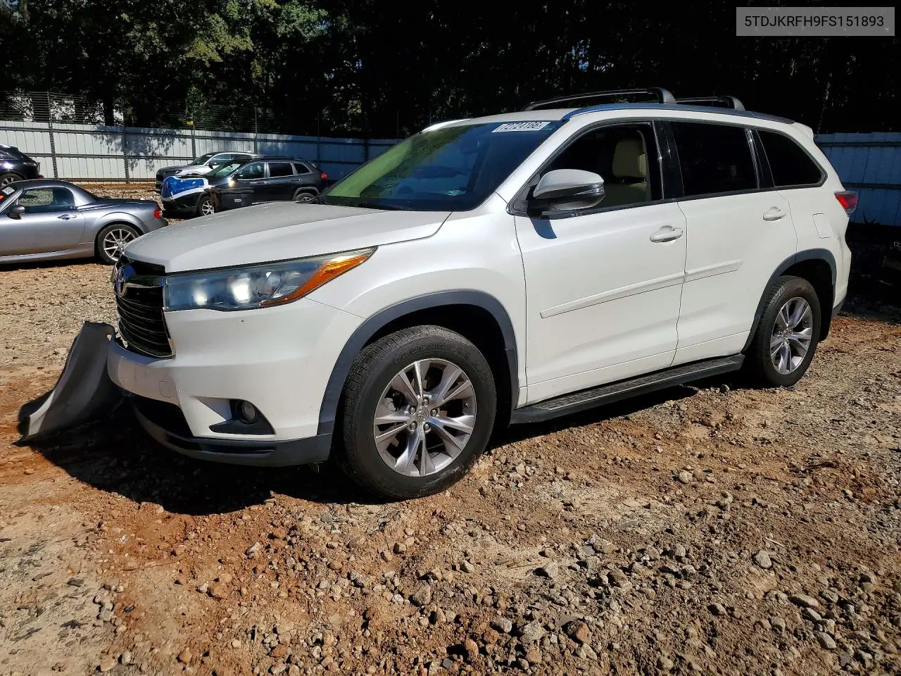TOYOTA HIGHLANDER 2015, VIN 5TDJKRFH9FS151893