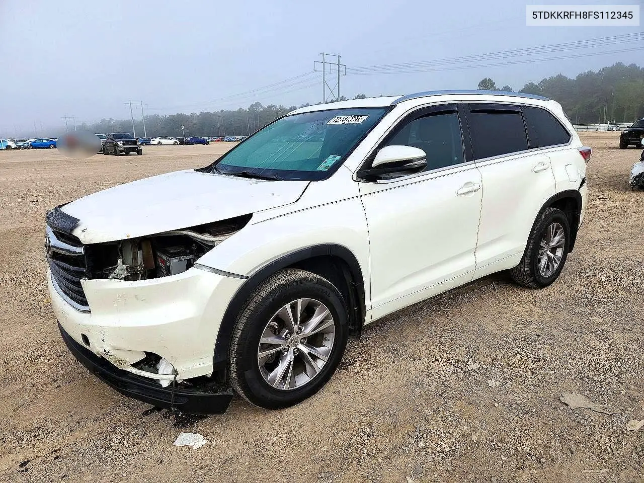 TOYOTA HIGHLANDER 2015, VIN 5TDKKRFH8FS112345