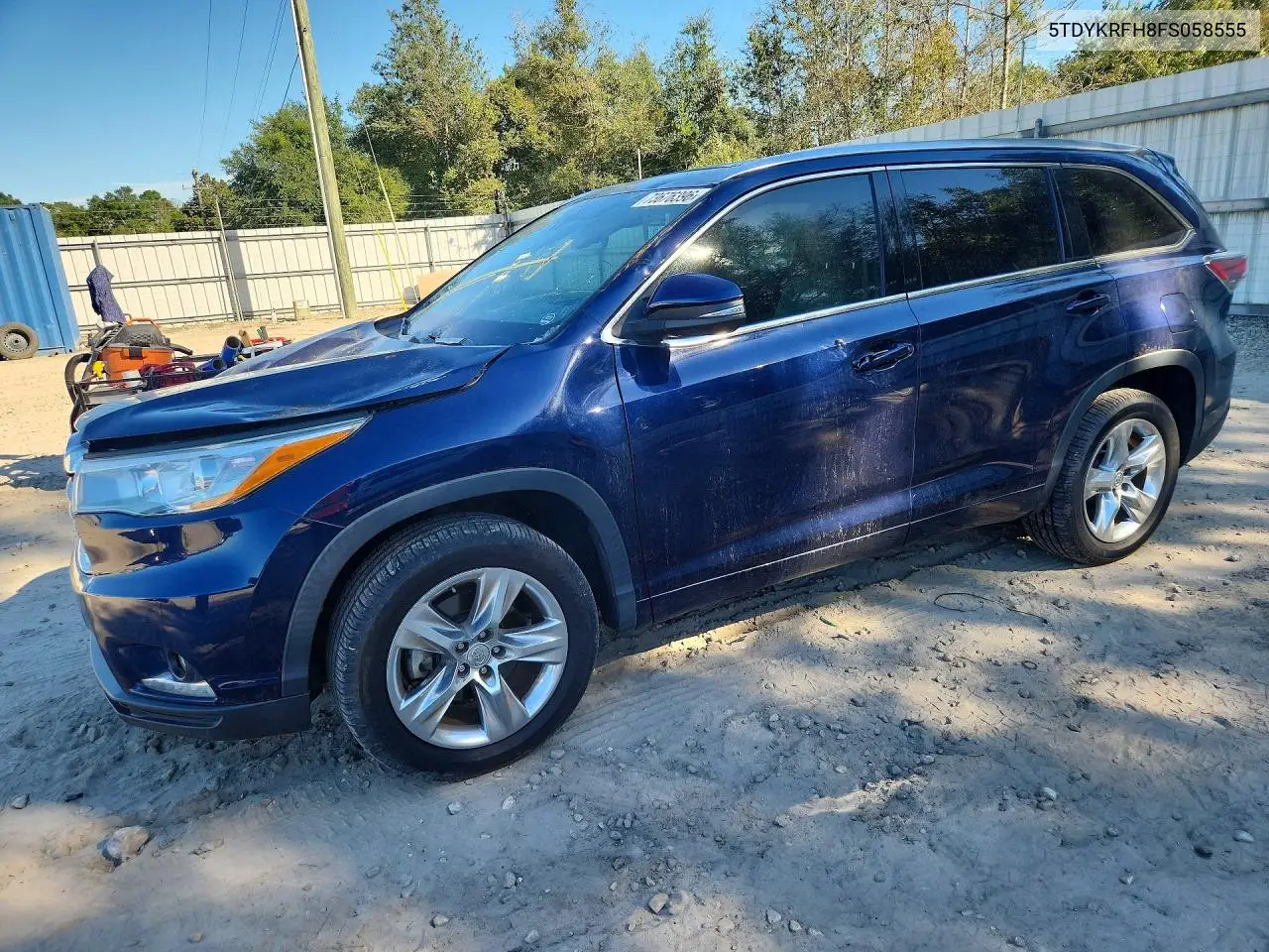 TOYOTA HIGHLANDER 2015, VIN 5TDYKRFH8FS058555