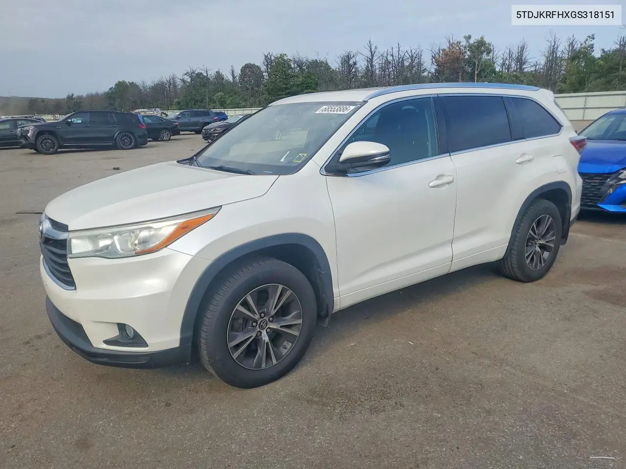 TOYOTA HIGHLANDER 2016, VIN 5TDJKRFHXGS318151
