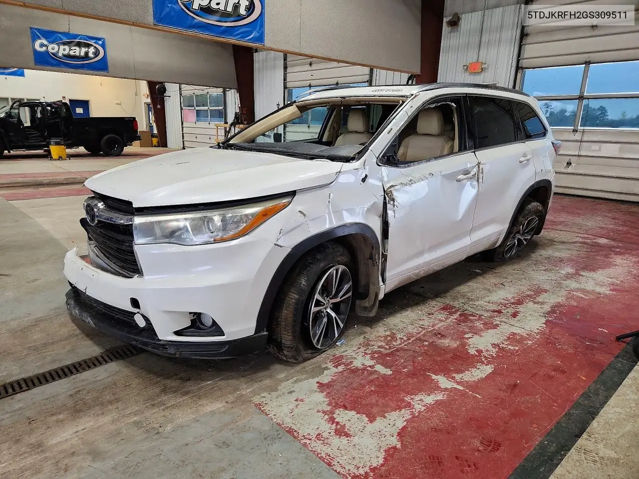 TOYOTA HIGHLANDER 2016, VIN 5TDJKRFH2GS309511