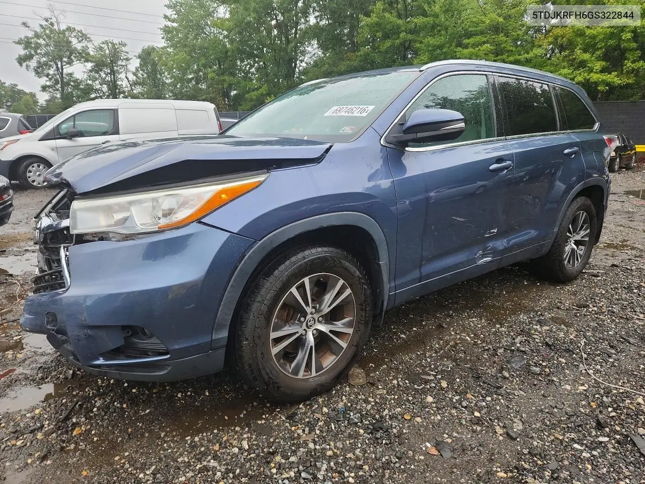 TOYOTA HIGHLANDER 2016, VIN 5TDJKRFH6GS322844