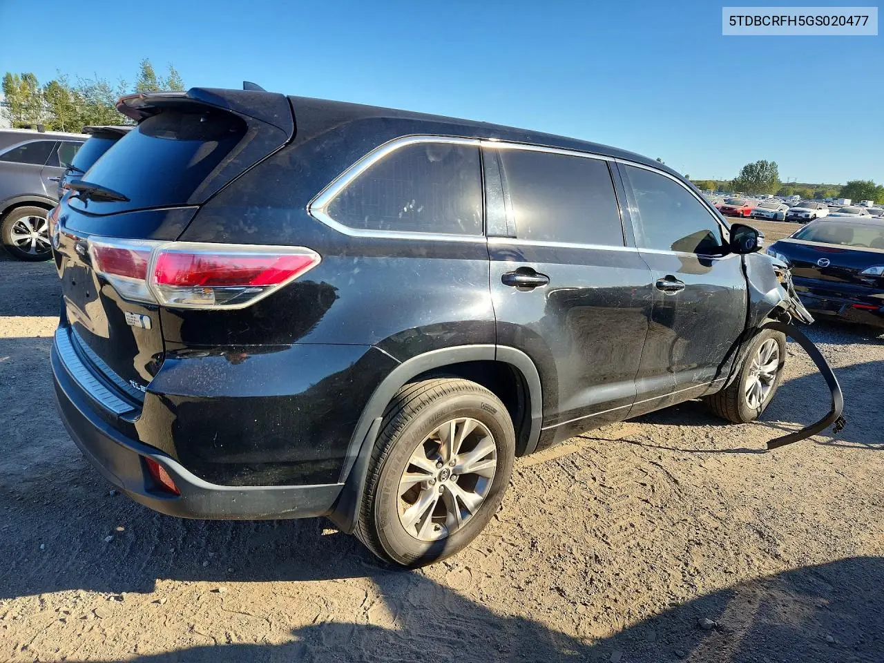 2016 TOYOTA HIGHLANDER VIN 5TDBCRFH5GS020477 — фото 3