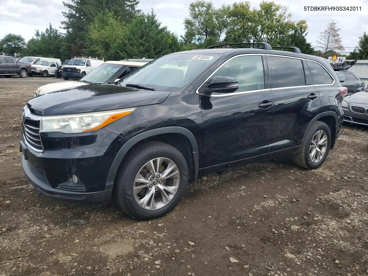 TOYOTA HIGHLANDER 2016, VIN 5TDBKRFH9GS342011