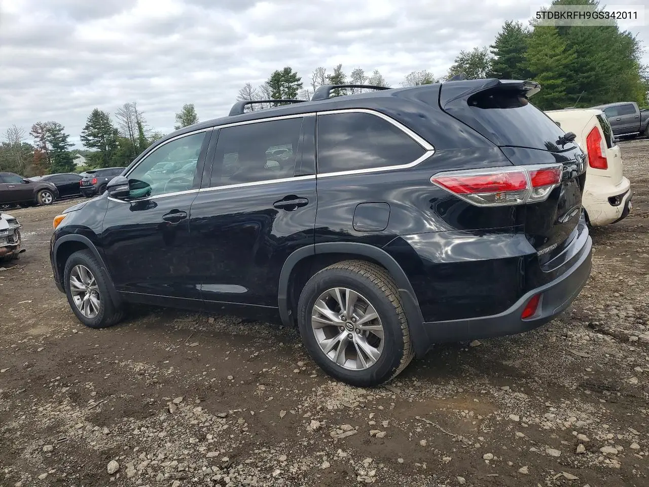 2016 TOYOTA HIGHLANDER VIN 5TDBKRFH9GS342011 — фото 2
