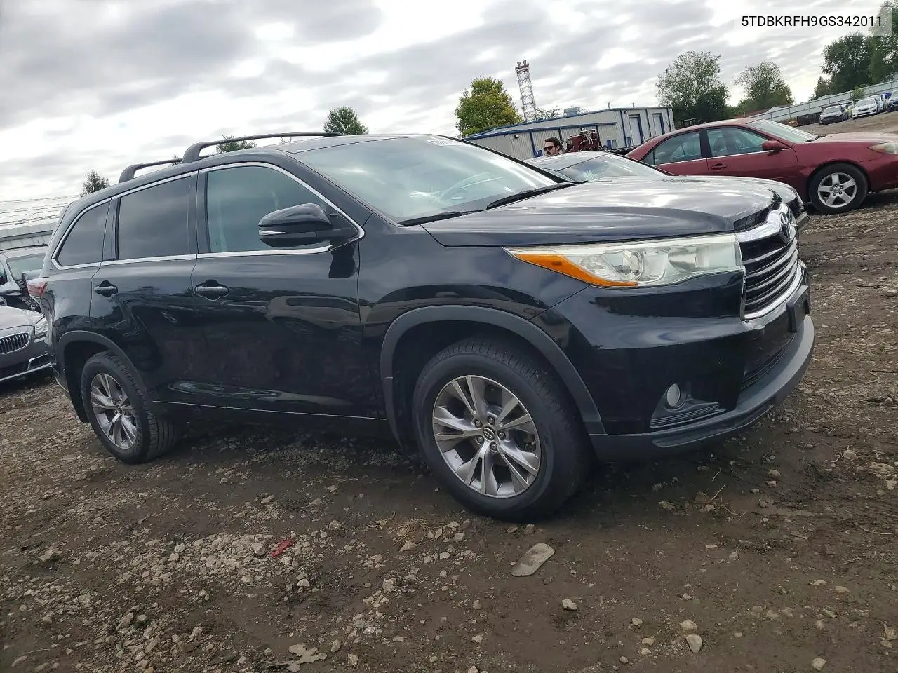 2016 TOYOTA HIGHLANDER VIN 5TDBKRFH9GS342011 — фото 4