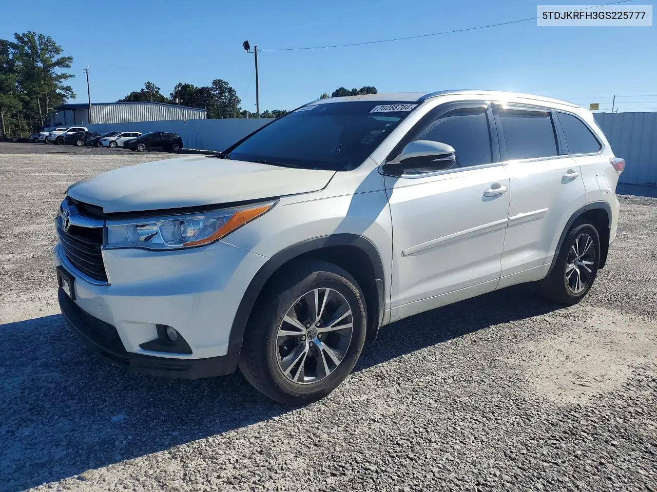 TOYOTA HIGHLANDER 2016, VIN 5TDJKRFH3GS225777