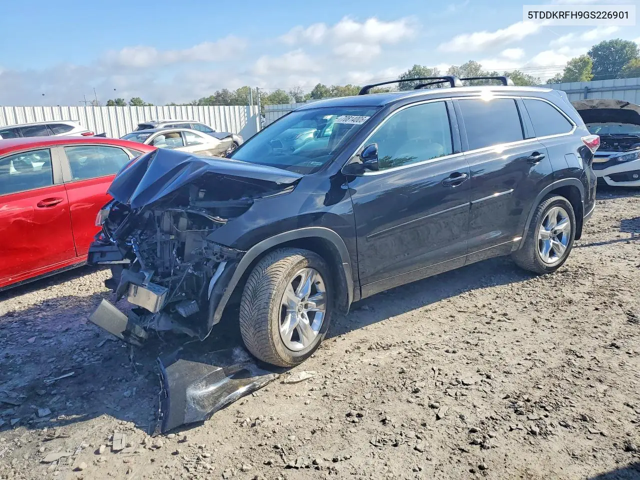 TOYOTA HIGHLANDER 2016, VIN 5TDDKRFH9GS226901