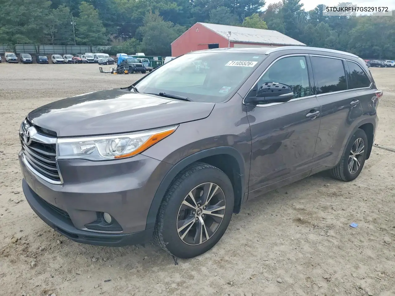 TOYOTA HIGHLANDER 2016, VIN 5TDJKRFH7GS291572