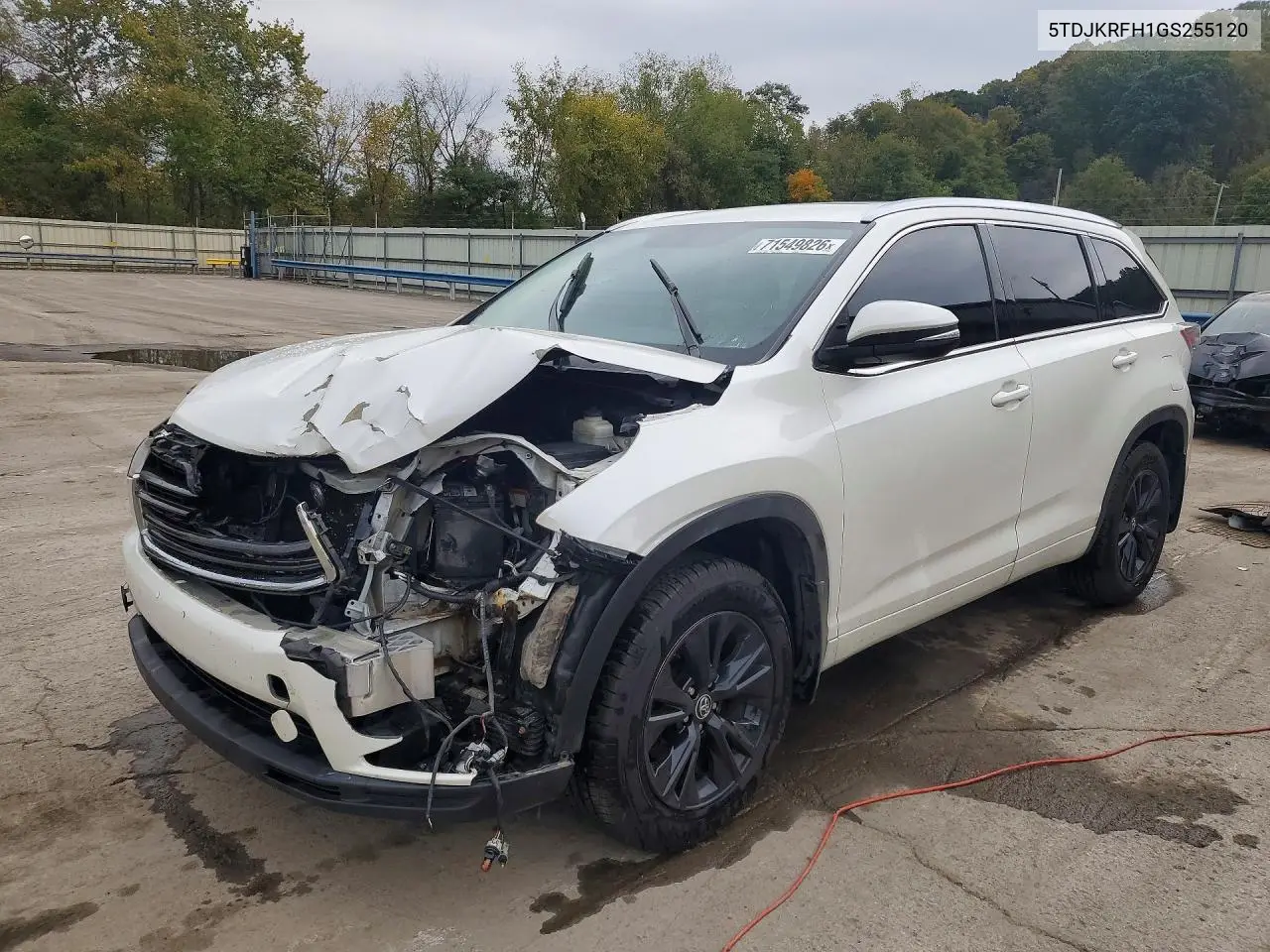 TOYOTA HIGHLANDER 2016, VIN 5TDJKRFH1GS255120