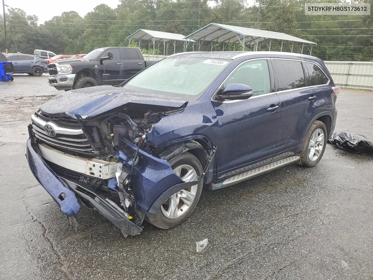 TOYOTA HIGHLANDER 2016, VIN 5TDYKRFH8GS173612