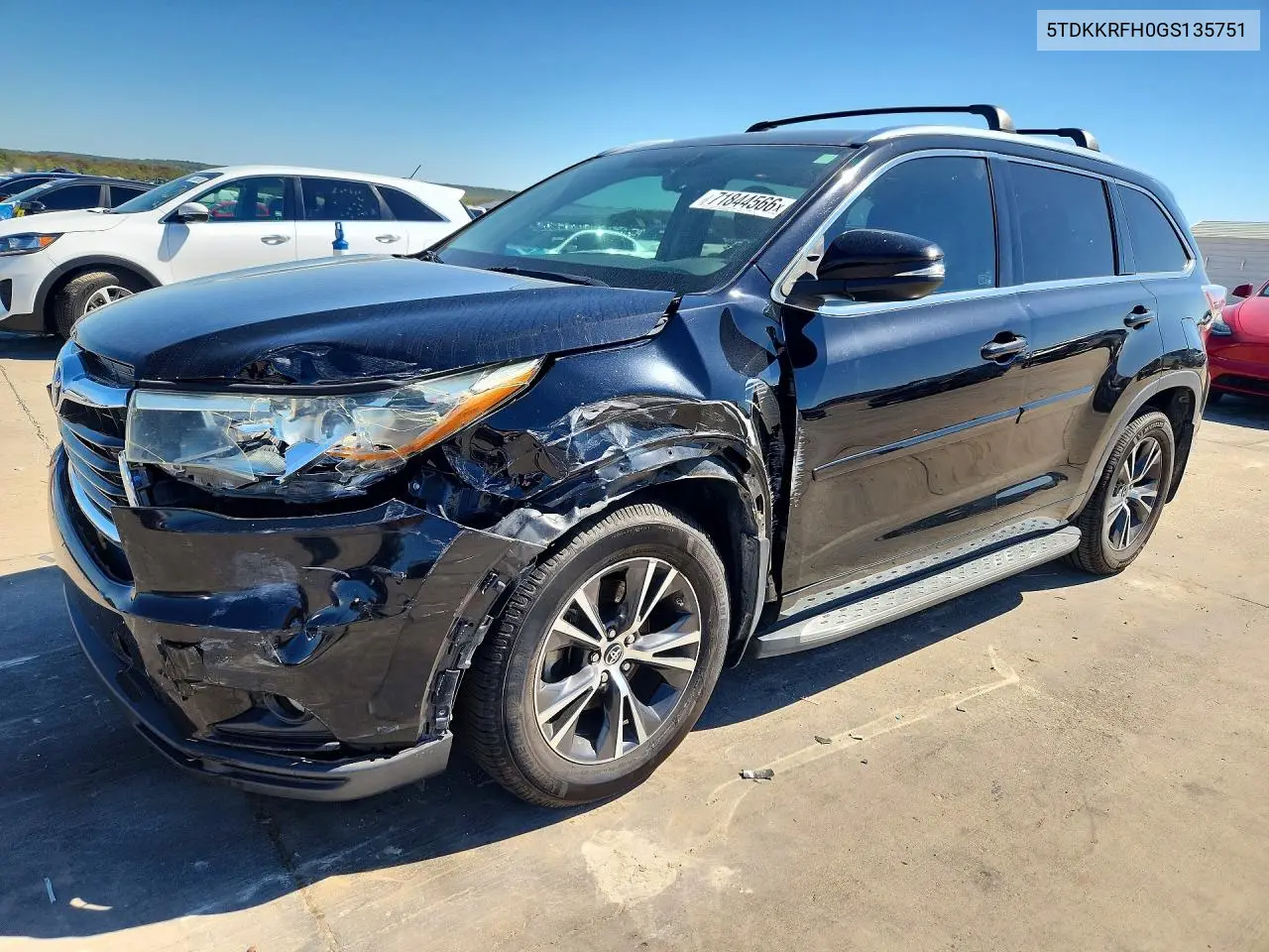 TOYOTA HIGHLANDER 2016, VIN 5TDKKRFH0GS135751