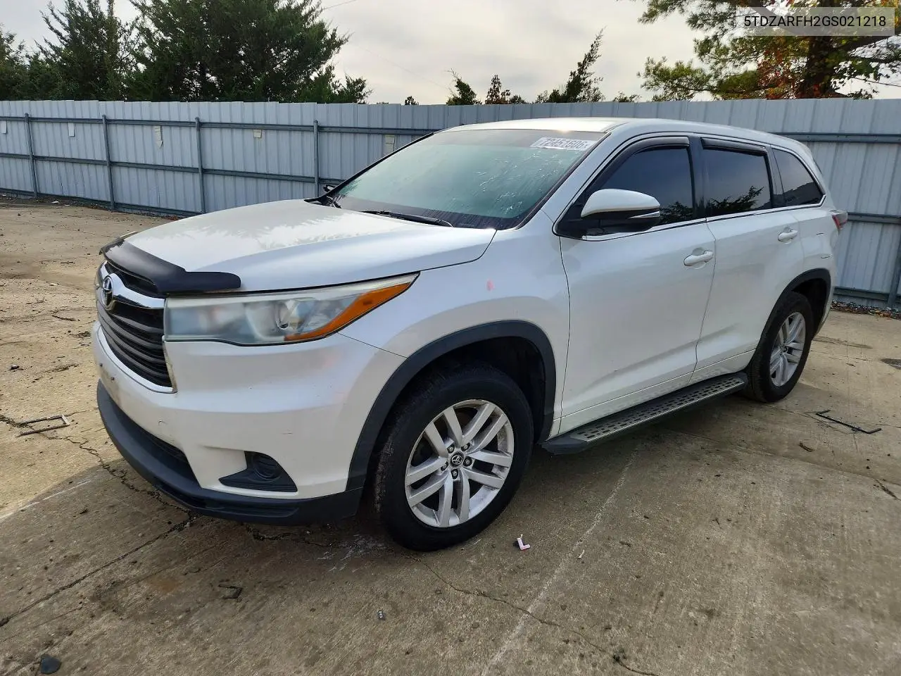 TOYOTA HIGHLANDER 2016, VIN 5TDZARFH2GS021218