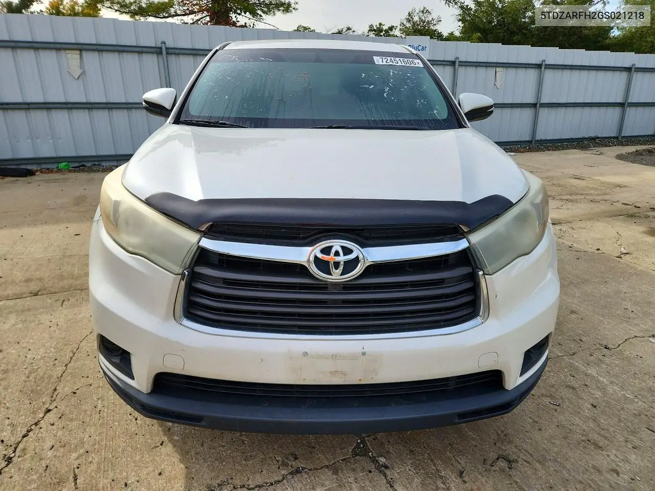 2016 TOYOTA HIGHLANDER VIN 5TDZARFH2GS021218 — фото 5