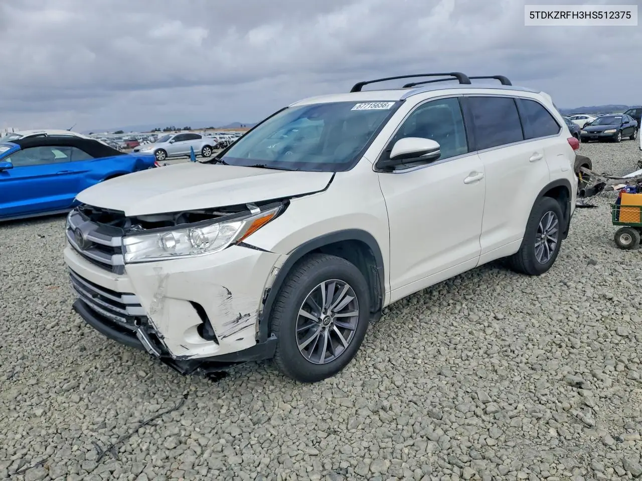 TOYOTA HIGHLANDER 2017, VIN 5TDKZRFH3HS512375