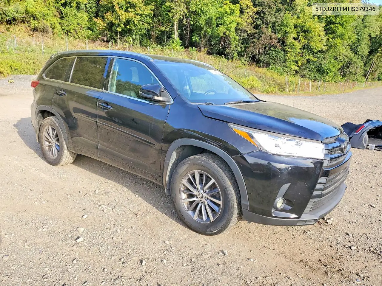 2017 TOYOTA HIGHLANDER VIN 5TDJZRFH4HS379346 — фото 4