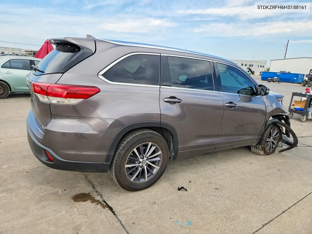 2017 TOYOTA HIGHLANDER VIN 5TDKZRFH6HS188161 — фото 3