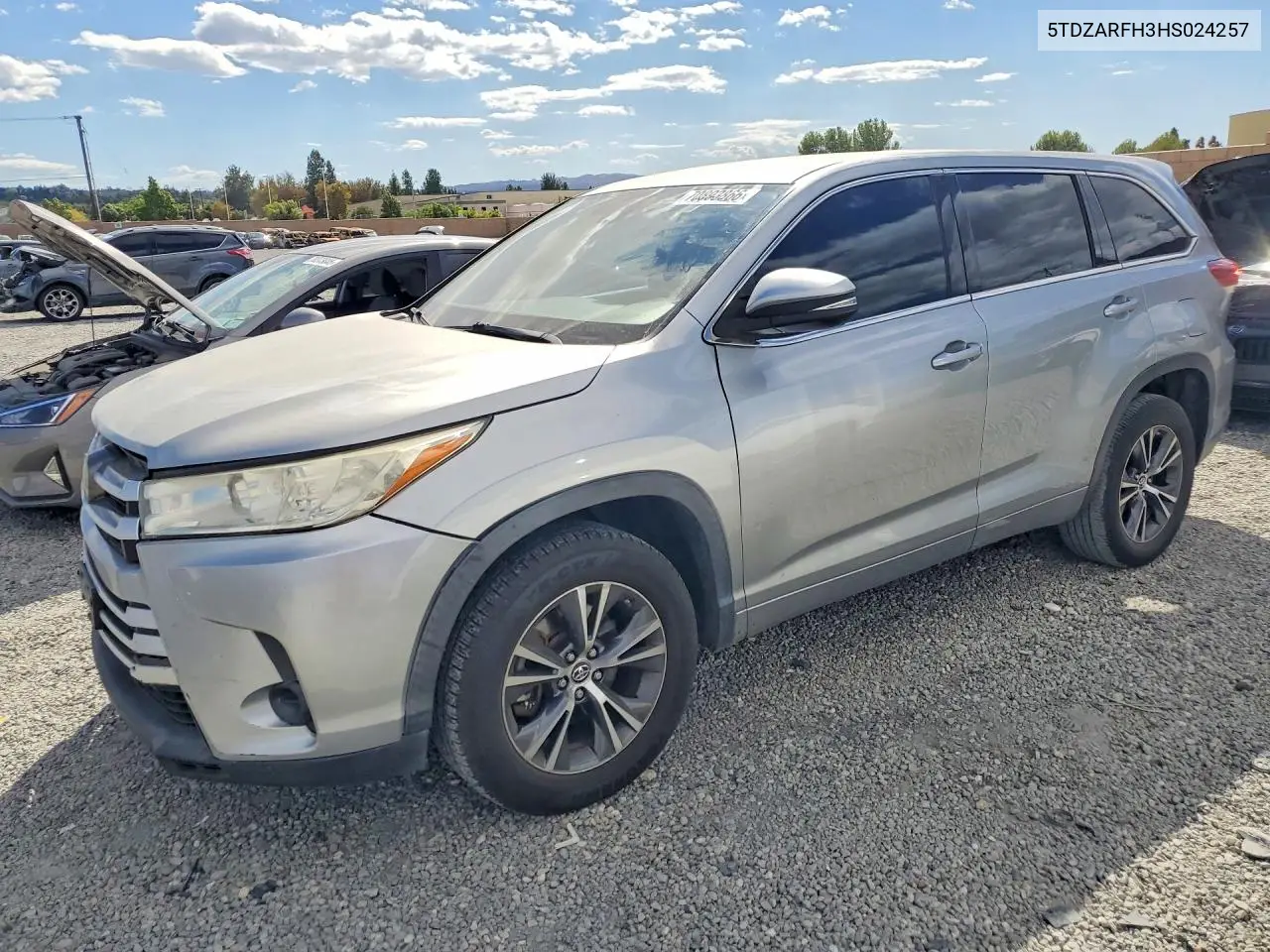 TOYOTA HIGHLANDER 2017, VIN 5TDZARFH3HS024257