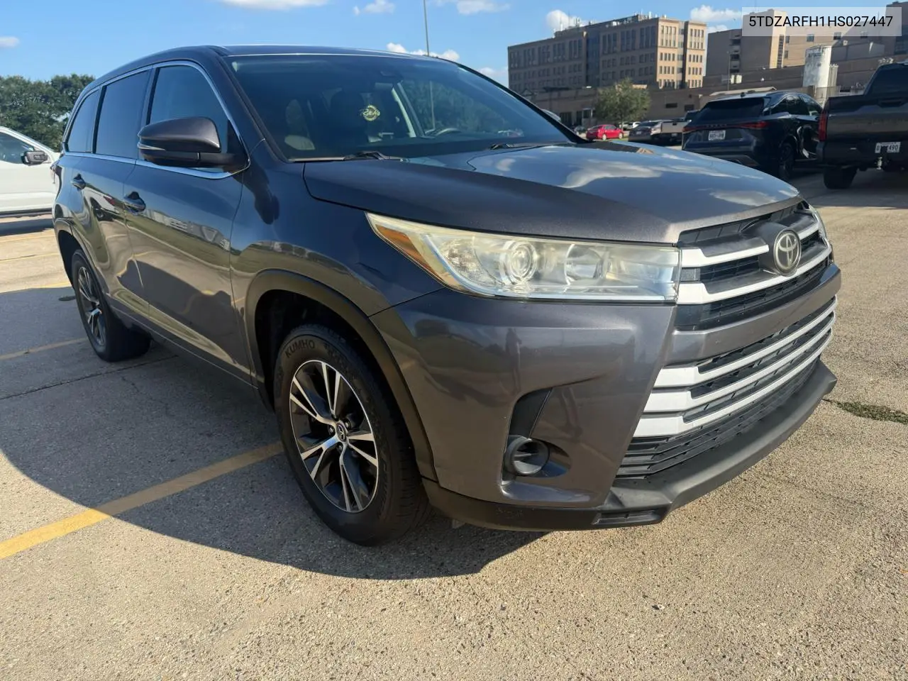 TOYOTA HIGHLANDER 2017, VIN 5TDZARFH1HS027447