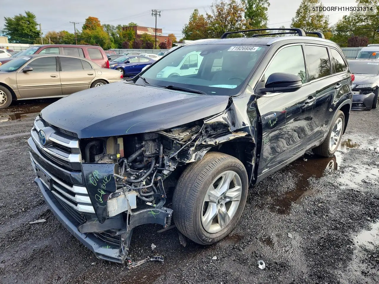 TOYOTA HIGHLANDER 2017, VIN 5TDDGRFH1HS031314