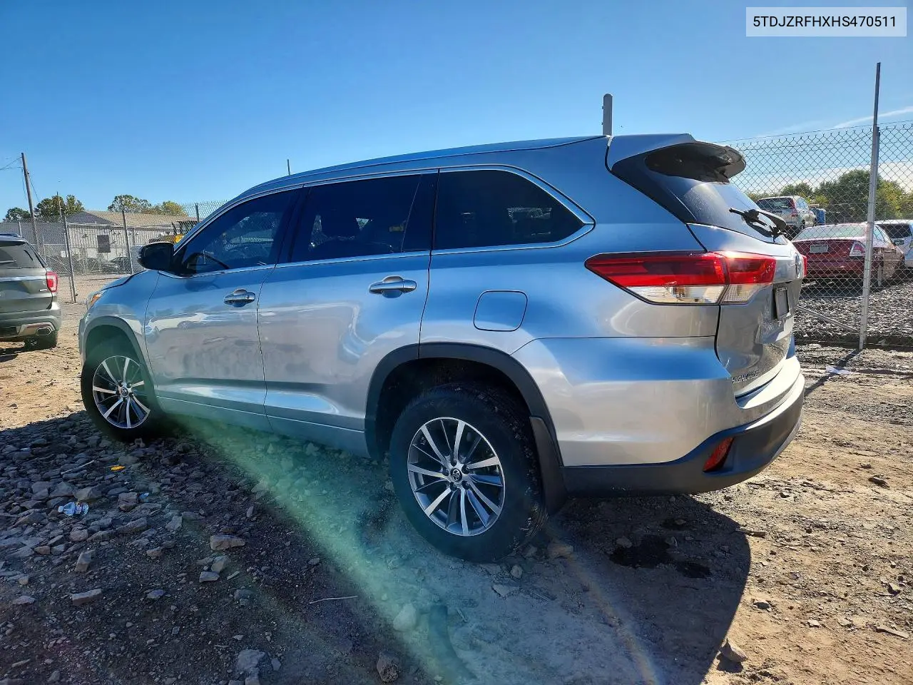 2017 TOYOTA HIGHLANDER VIN 5TDJZRFHXHS470511 — фото 2