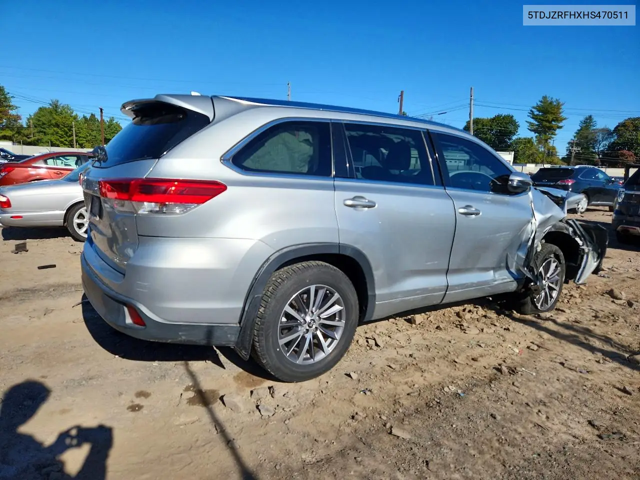 2017 TOYOTA HIGHLANDER VIN 5TDJZRFHXHS470511 — фото 3
