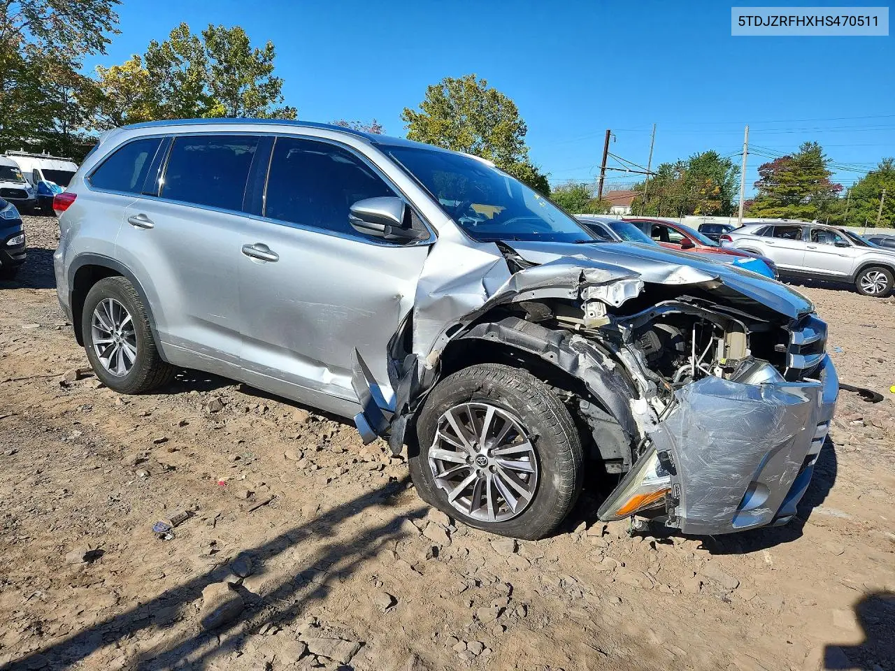2017 TOYOTA HIGHLANDER VIN 5TDJZRFHXHS470511 — фото 4