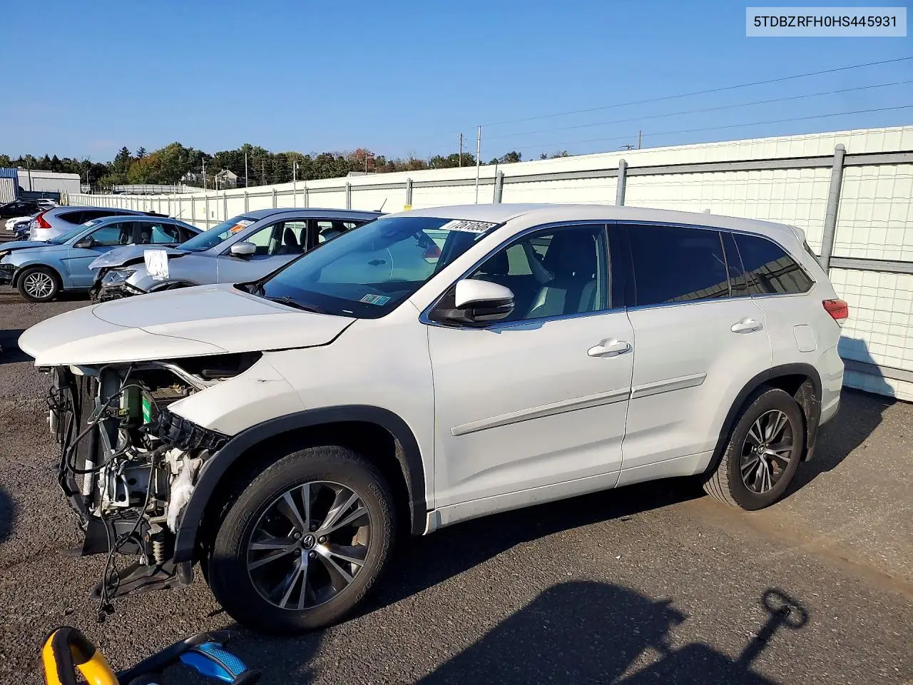 TOYOTA HIGHLANDER 2017, VIN 5TDBZRFH0HS445931