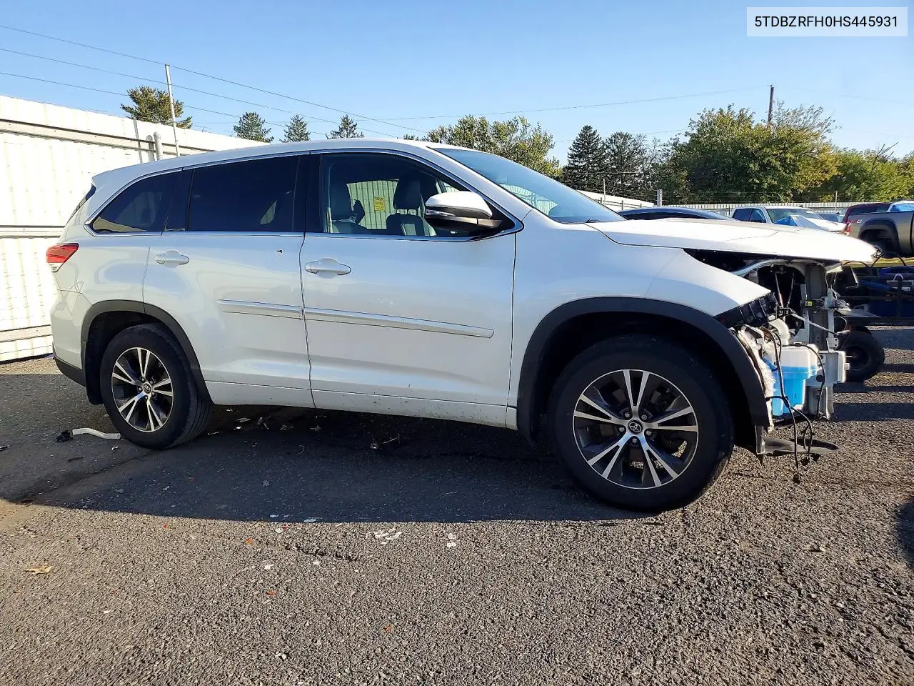 2017 TOYOTA HIGHLANDER VIN 5TDBZRFH0HS445931 — фото 4