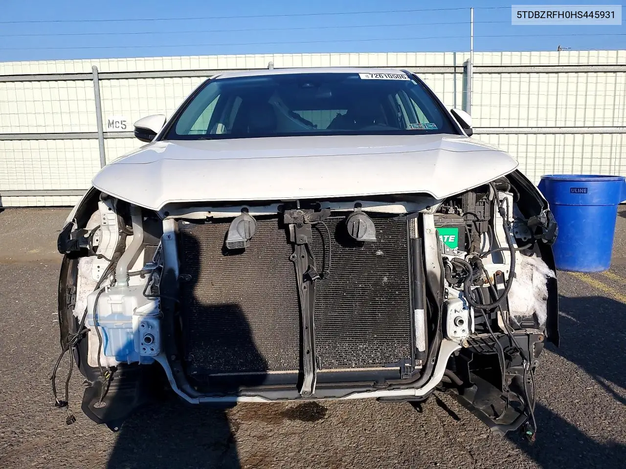 2017 TOYOTA HIGHLANDER VIN 5TDBZRFH0HS445931 — фото 5