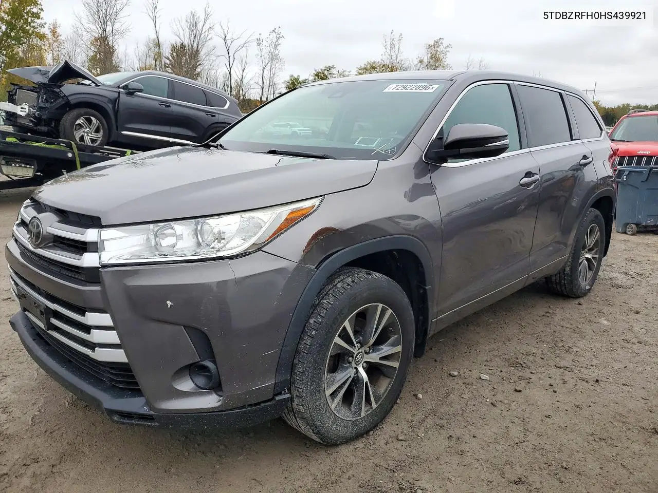 TOYOTA HIGHLANDER 2017, VIN 5TDBZRFH0HS439921