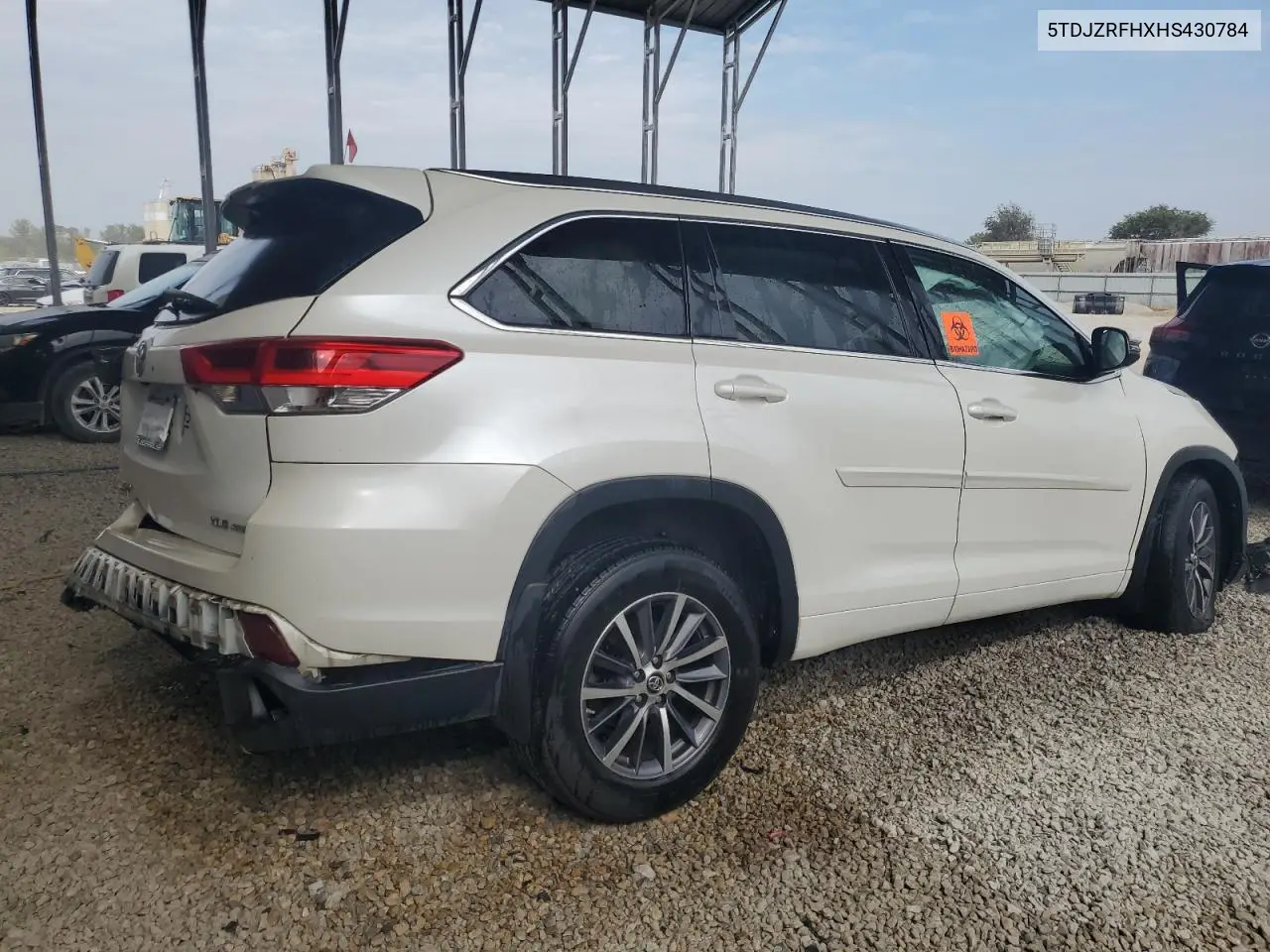 2017 TOYOTA HIGHLANDER VIN 5TDJZRFHXHS430784 — фото 3
