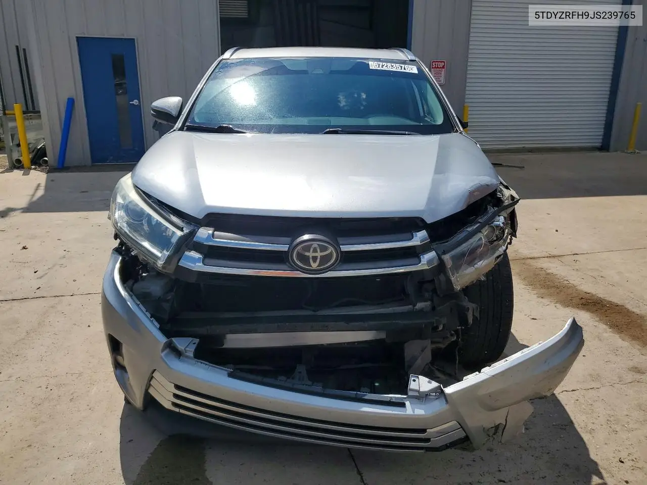 2018 TOYOTA HIGHLANDER VIN 5TDYZRFH9JS239765 — фото 5