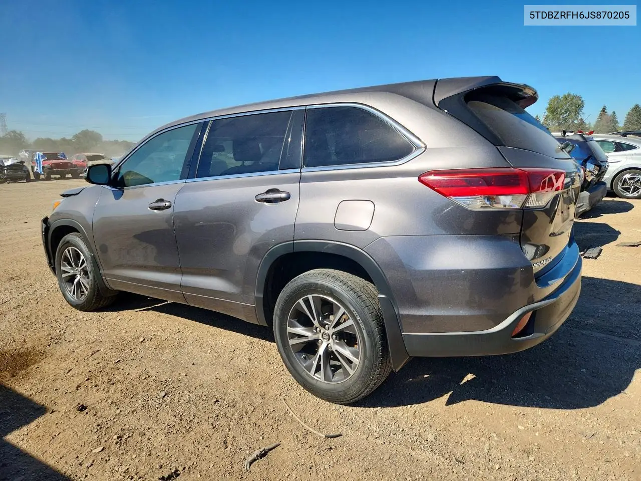 2018 TOYOTA HIGHLANDER VIN 5TDBZRFH6JS870205 — фото 2