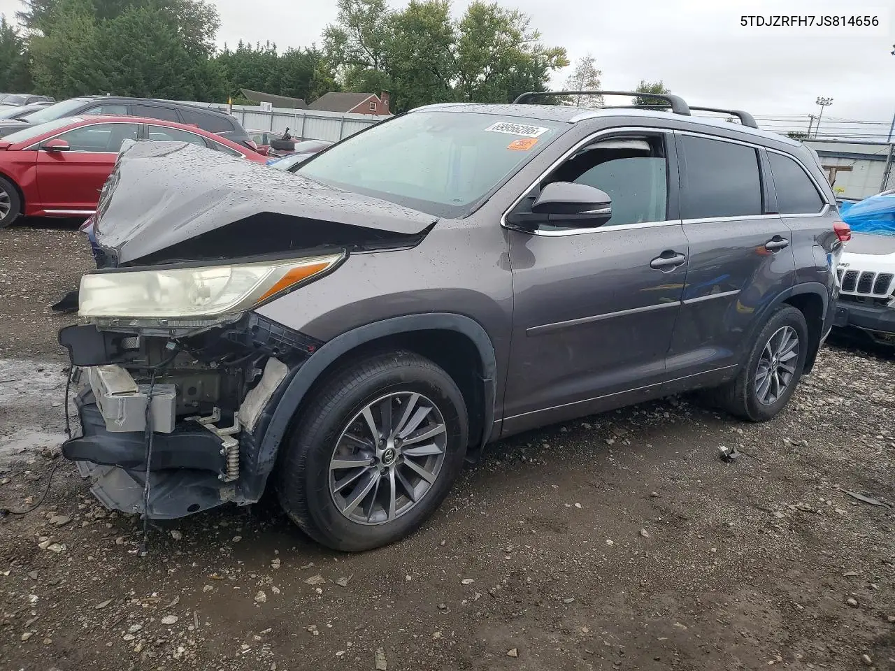 TOYOTA HIGHLANDER 2018, VIN 5TDJZRFH7JS814656