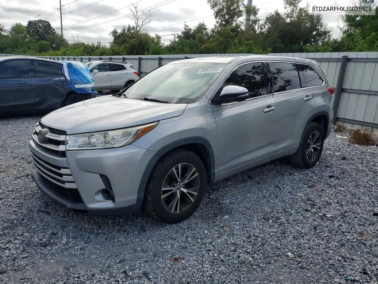 TOYOTA HIGHLANDER 2018, VIN 5TDZARFHXJS035925