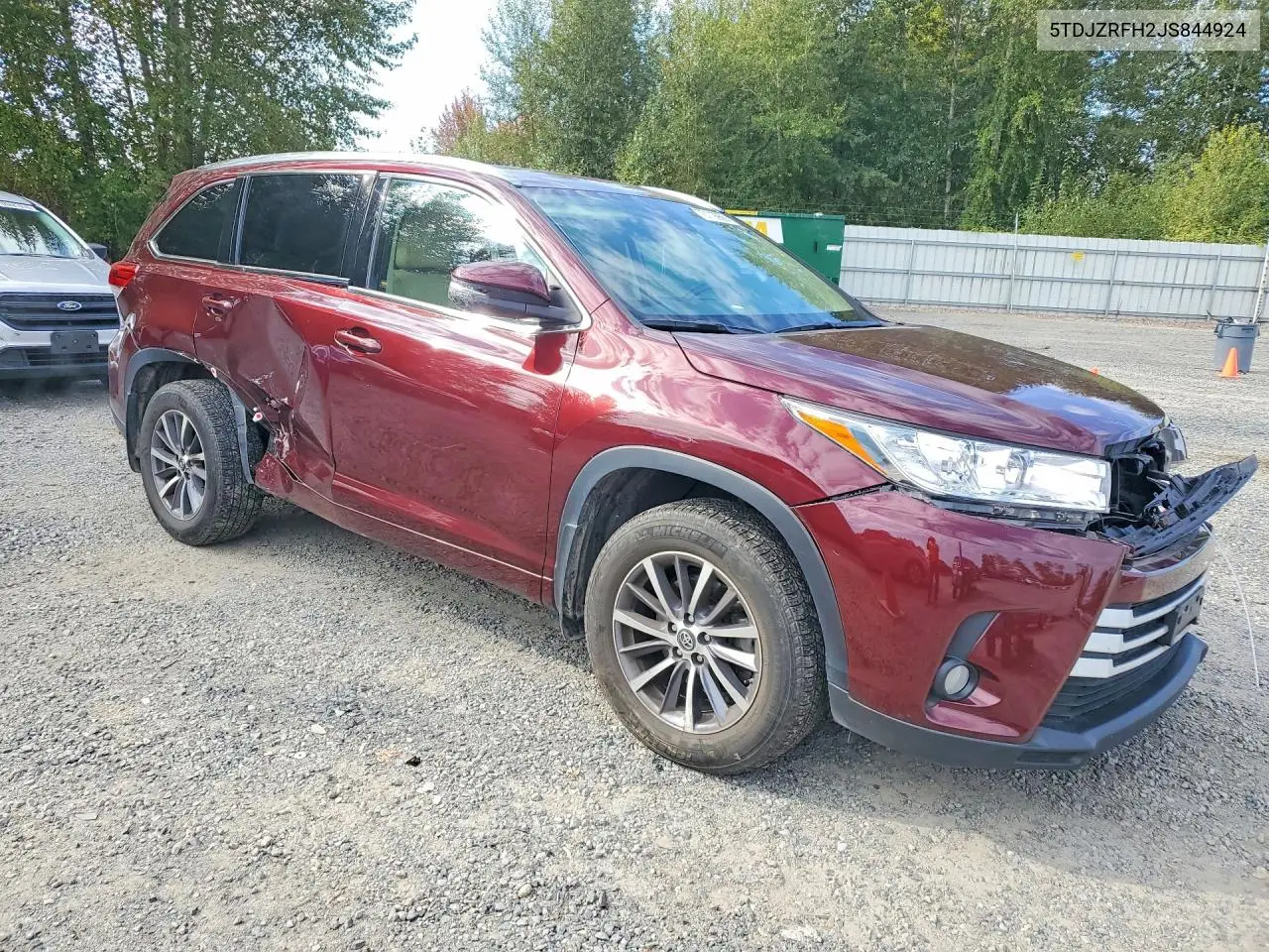 2018 TOYOTA HIGHLANDER VIN 5TDJZRFH2JS844924 — фото 4