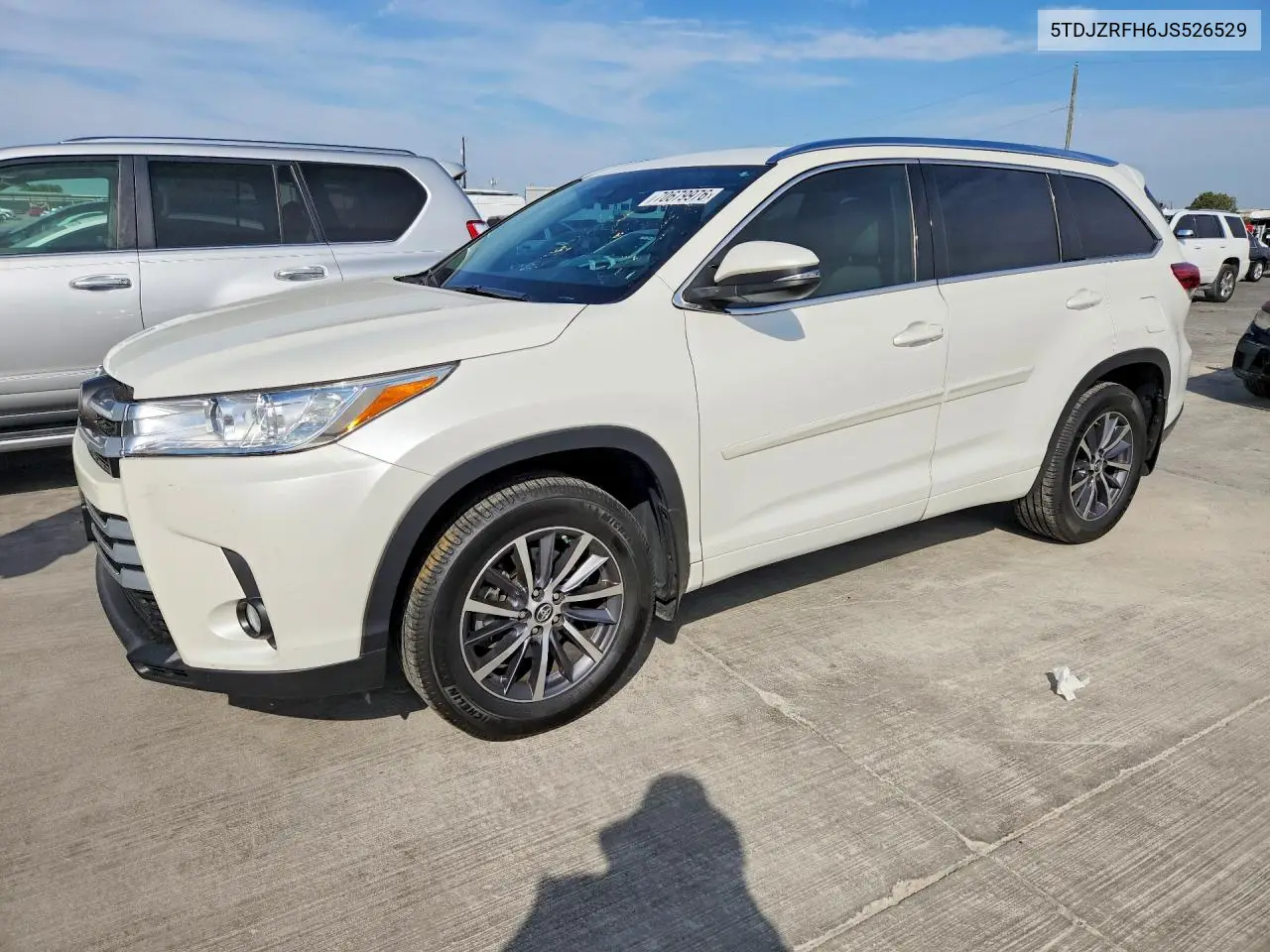 TOYOTA HIGHLANDER 2018, VIN 5TDJZRFH6JS526529