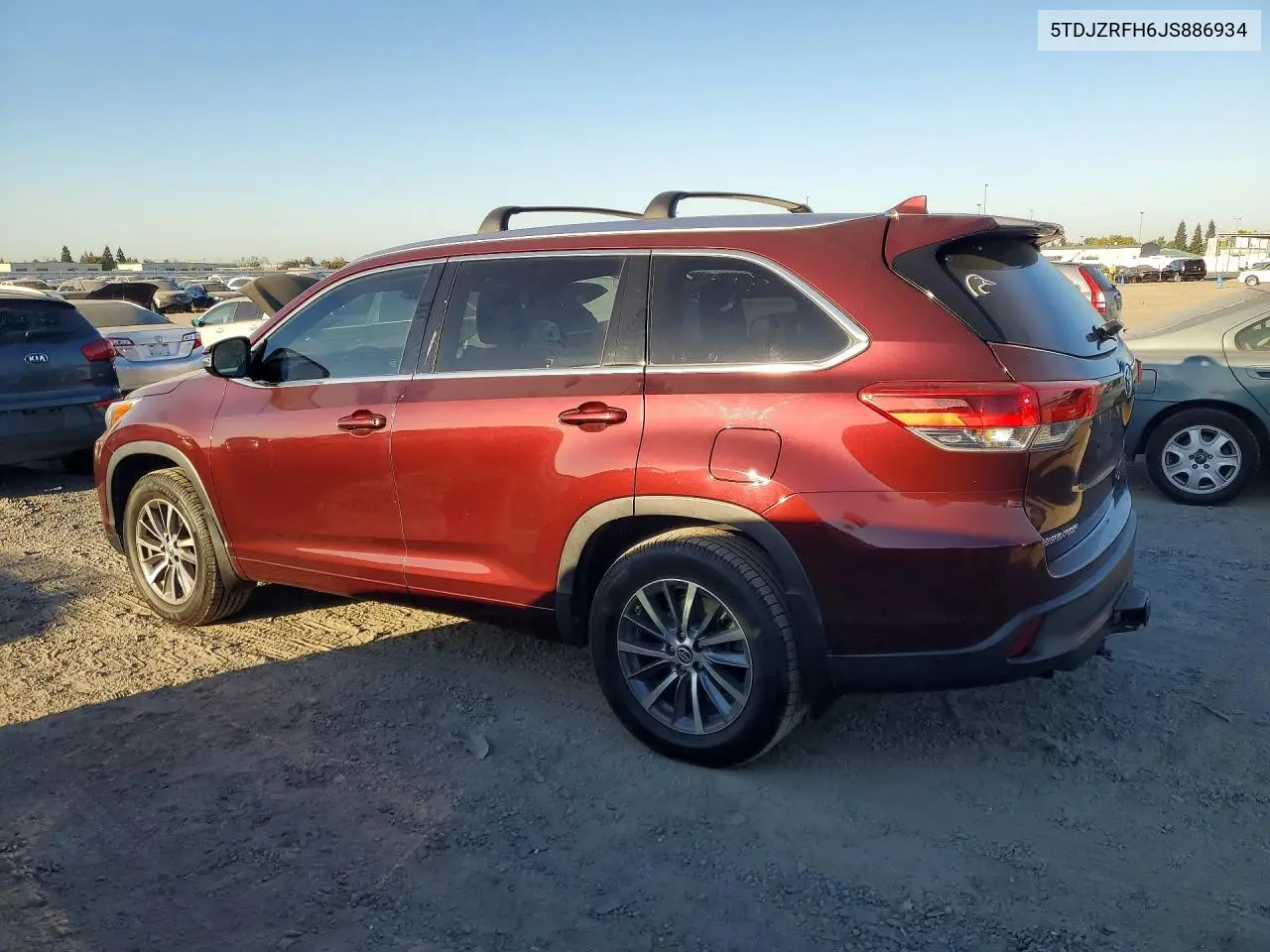 2018 TOYOTA HIGHLANDER VIN 5TDJZRFH6JS886934 — фото 2