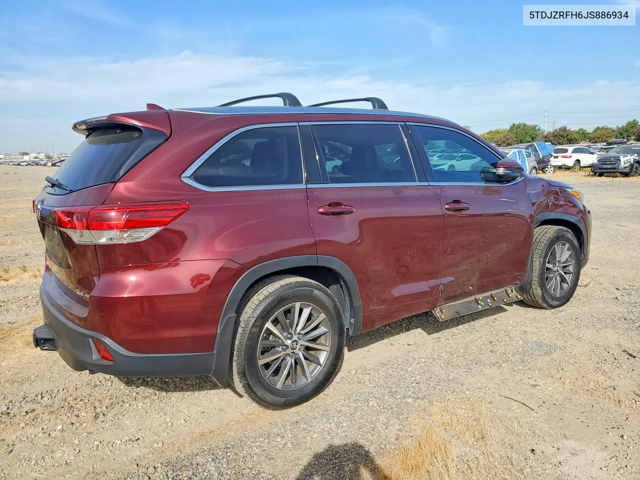 2018 TOYOTA HIGHLANDER VIN 5TDJZRFH6JS886934 — фото 3