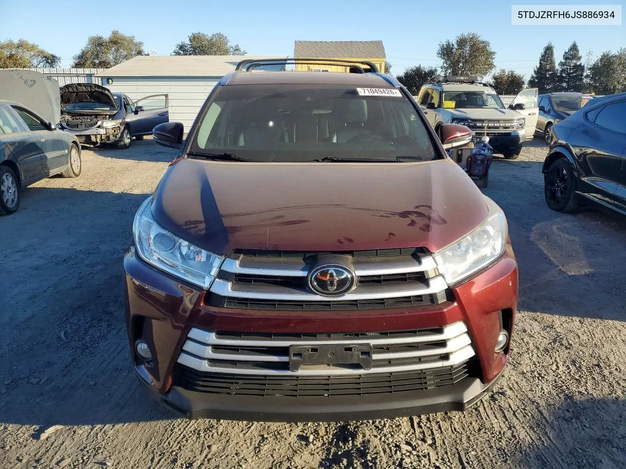 2018 TOYOTA HIGHLANDER VIN 5TDJZRFH6JS886934 — фото 5