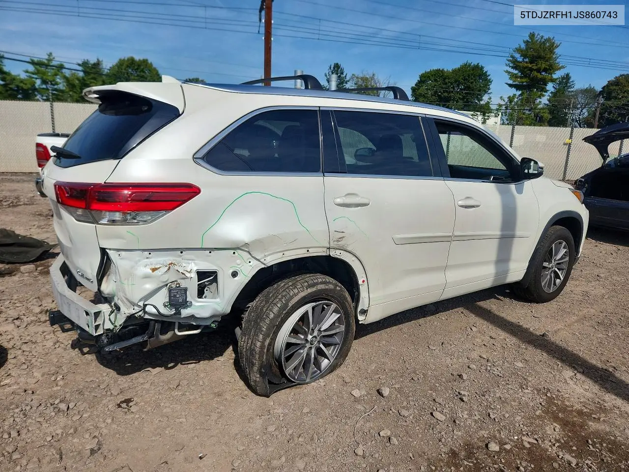 2018 TOYOTA HIGHLANDER VIN 5TDJZRFH1JS860743 — фото 3