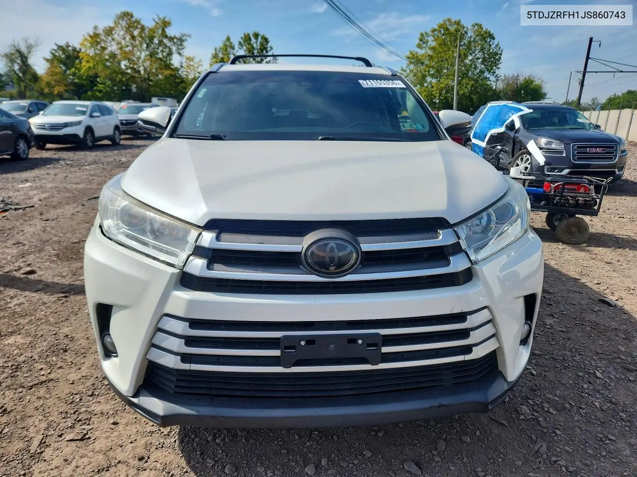 2018 TOYOTA HIGHLANDER VIN 5TDJZRFH1JS860743 — фото 5