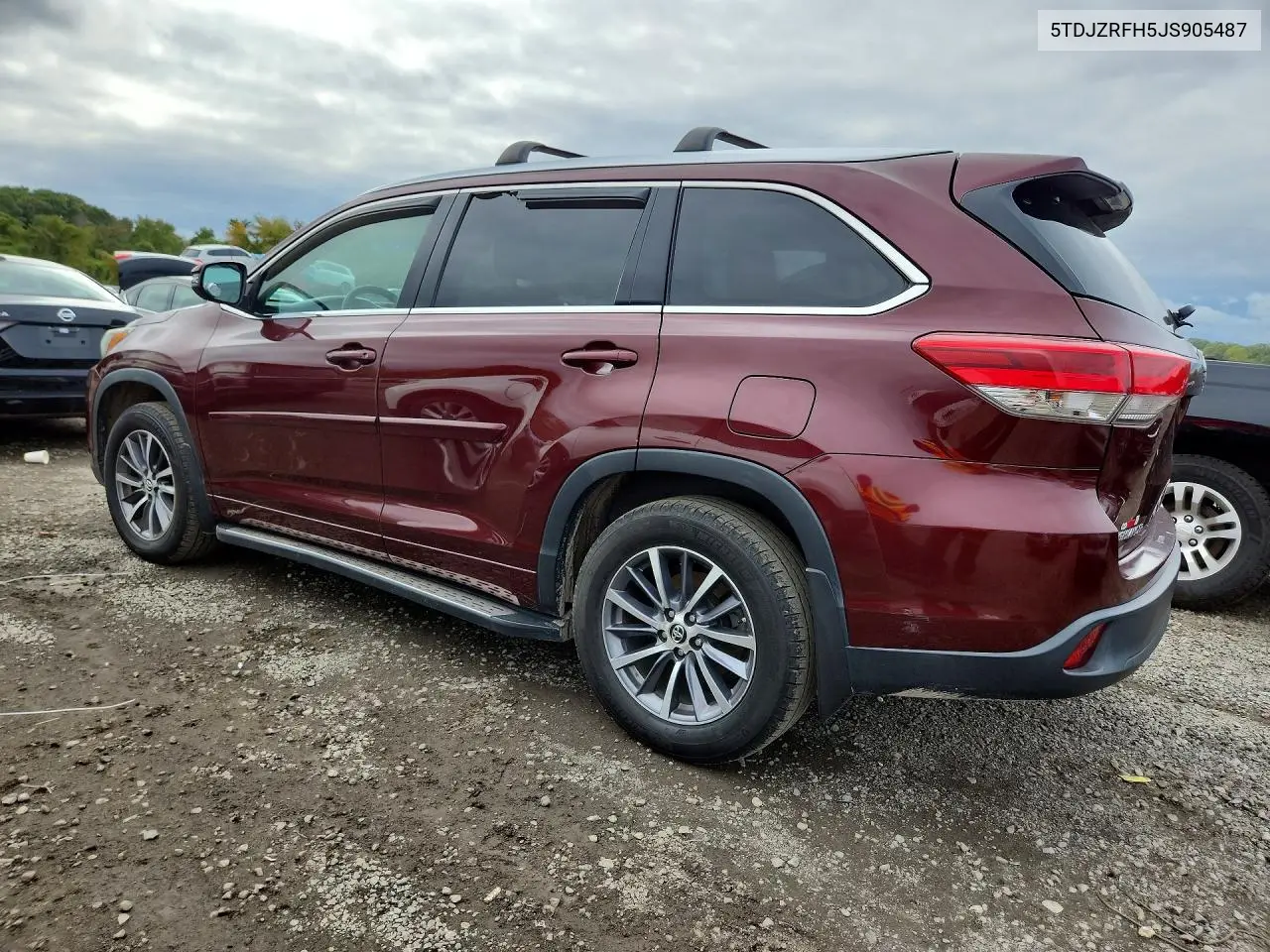 2018 TOYOTA HIGHLANDER VIN 5TDJZRFH5JS905487 — фото 2
