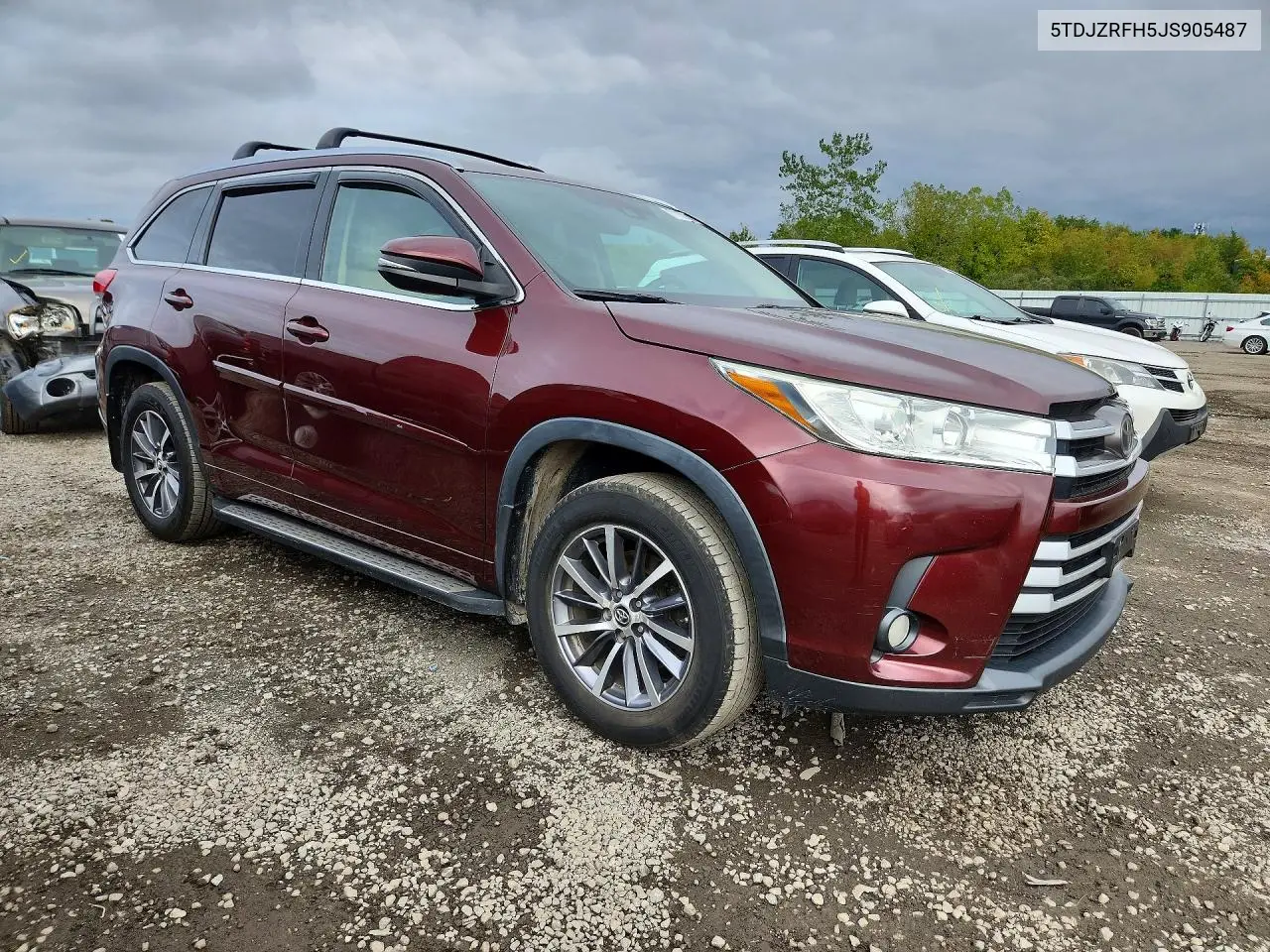 2018 TOYOTA HIGHLANDER VIN 5TDJZRFH5JS905487 — фото 4