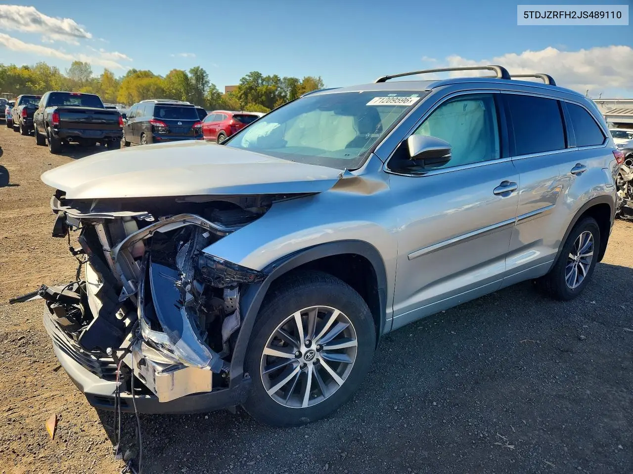 TOYOTA HIGHLANDER 2018, VIN 5TDJZRFH2JS489110