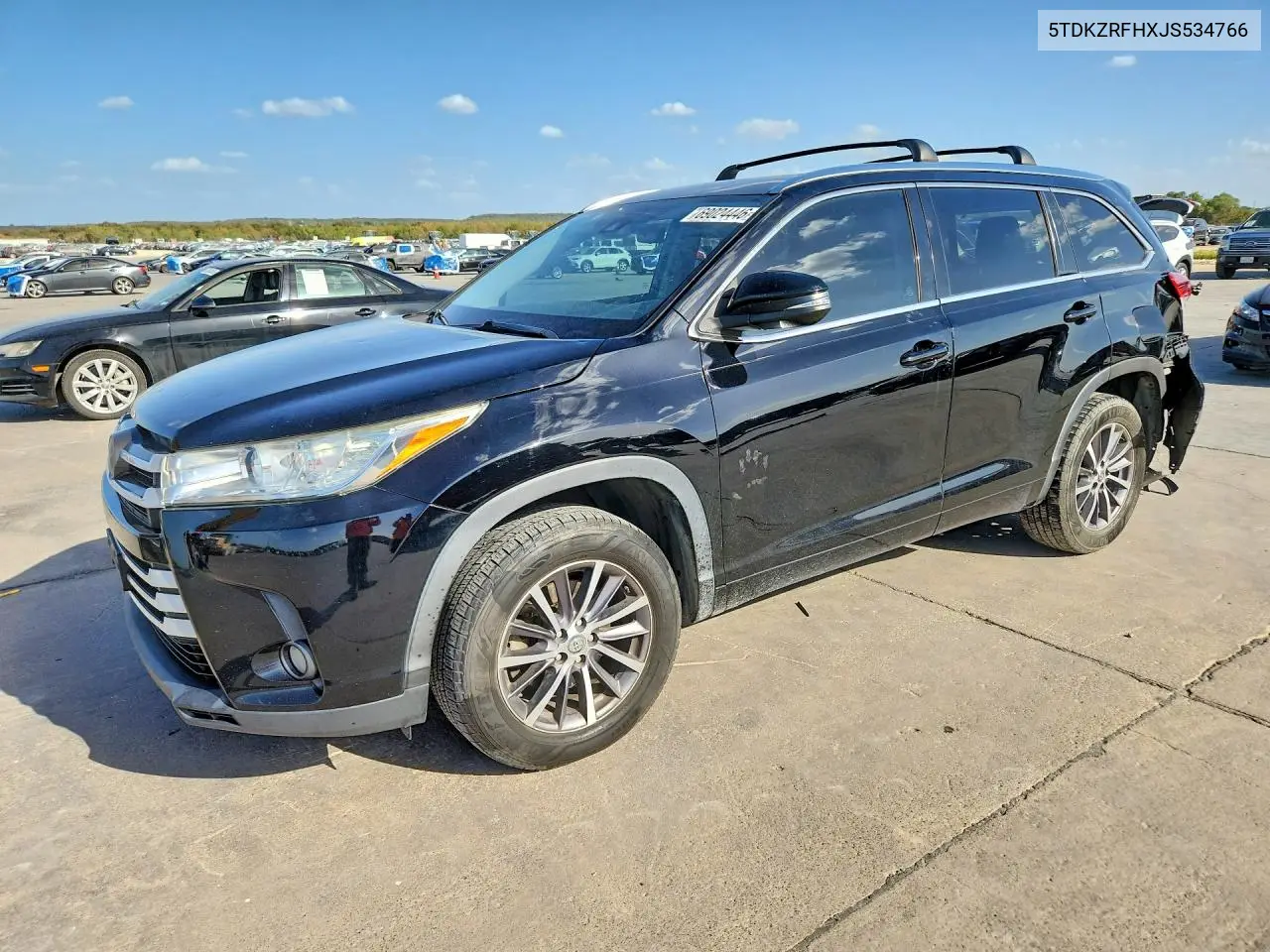 TOYOTA HIGHLANDER 2018, VIN 5TDKZRFHXJS534766